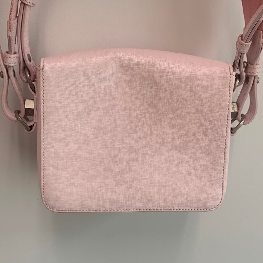 Off-white mini flap clip crossbody bag | Studio Nafay