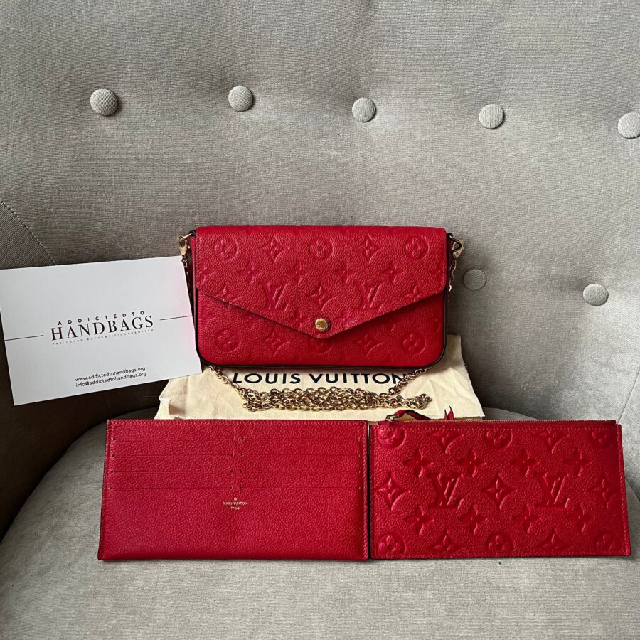 Louis Vuitton Felicie Pochette Red Empreinte Monogram (RRP £1160) | Studio Nafay