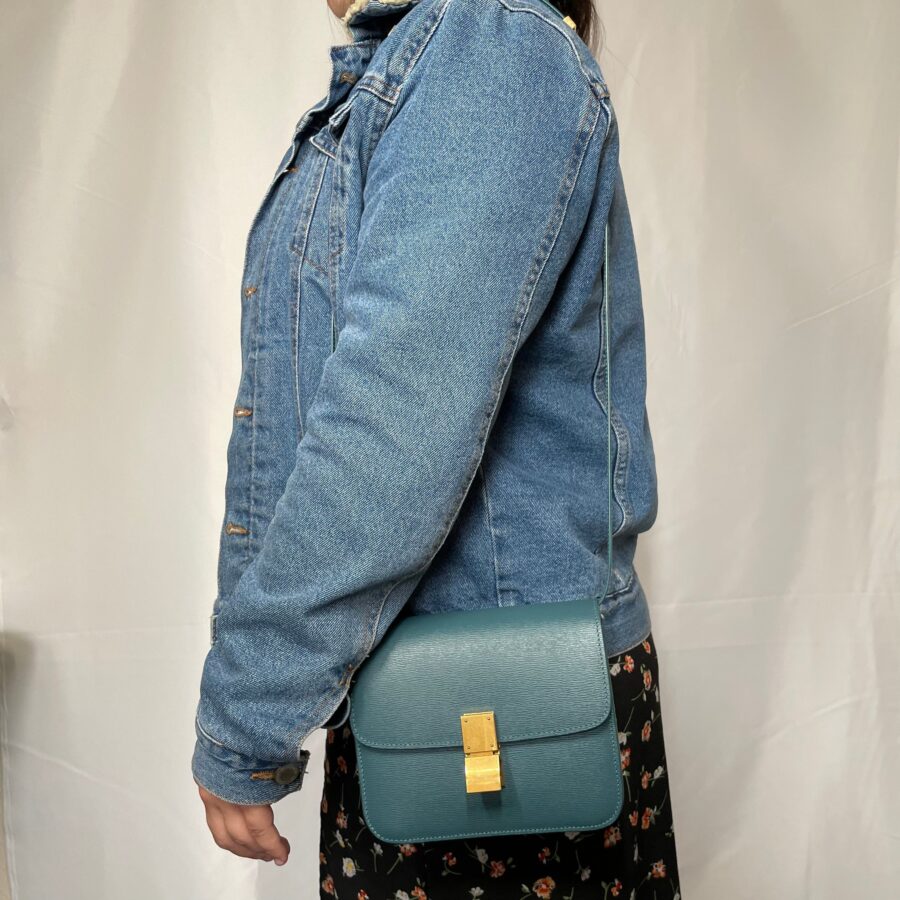 Celine Prussian Blue Calfskin Liégé Teen Classic Bag | Studio Nafay