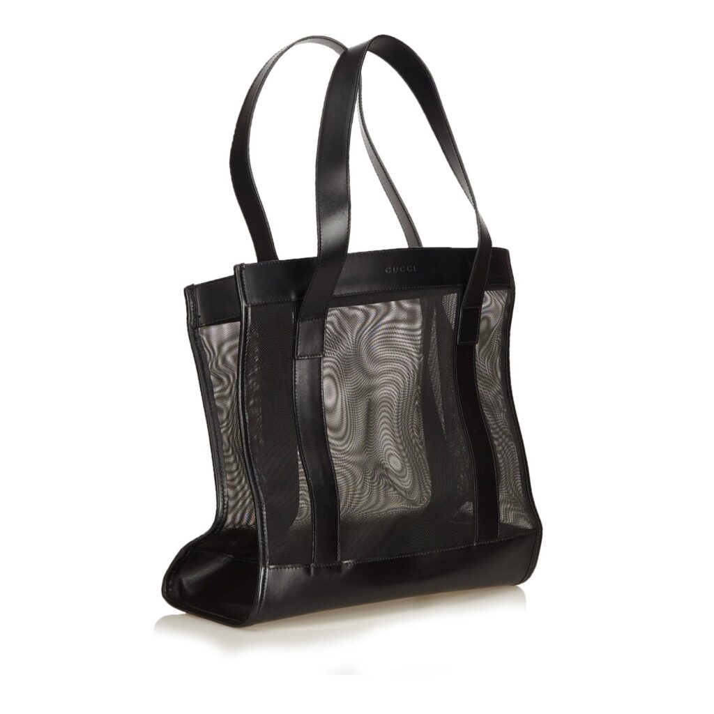 Gucci Black Mesh Fabric Tote Italy - Product Image 2