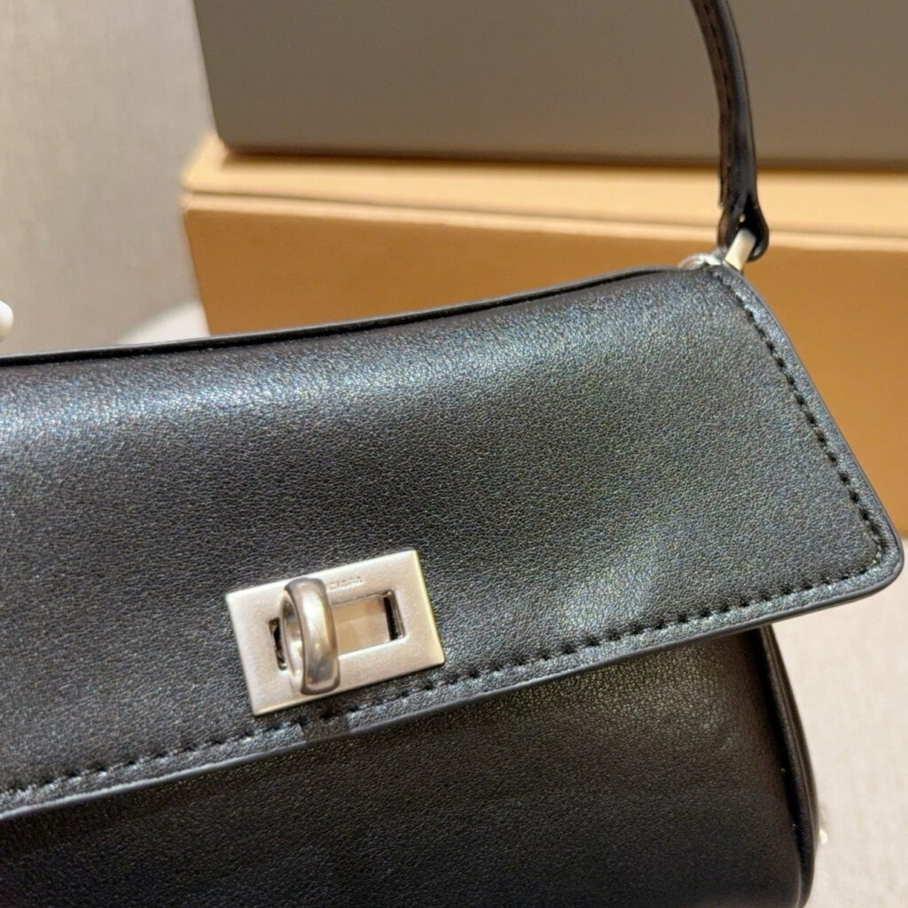 RODEO NANO BAG WITH CHAIN 17 IN BLACK SMOOTH CALFSKIN SILVER HARDWARE - Product Image 2