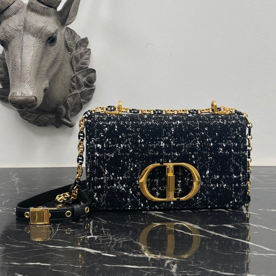 SMALL CARO BAG 20 BLACK CANNAGE TWEED | Studio Nafay