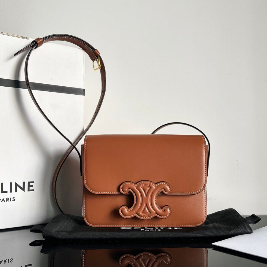 TEEN TRIOMPHE 18 ALL BROWN CALFSKIN GOLD HARDWARE | Studio Nafay