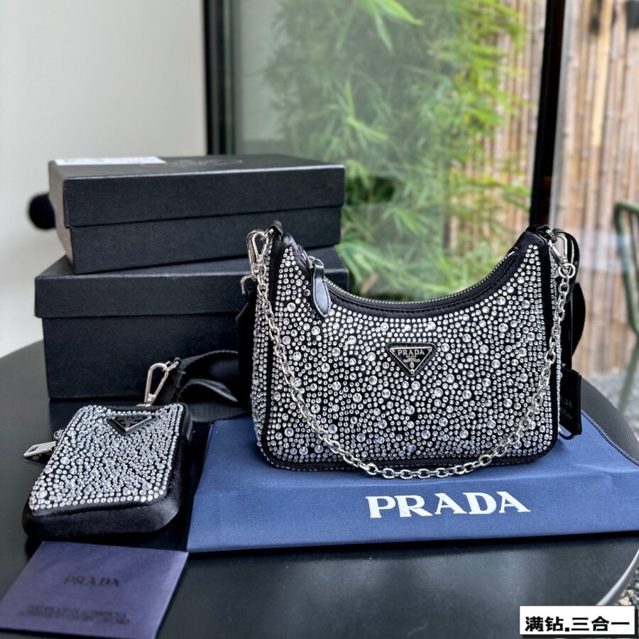 PRA 22 SATIN MINI-BAG WITH FULLY RHINSTONES | Studio Nafay