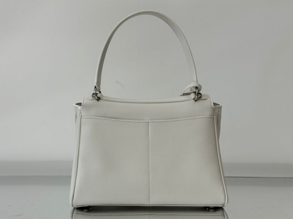 RODEO SMALL BAG 29 IN WHITE SMOOTH CALFSKIN SILVER HARDWARE | Studio Nafay