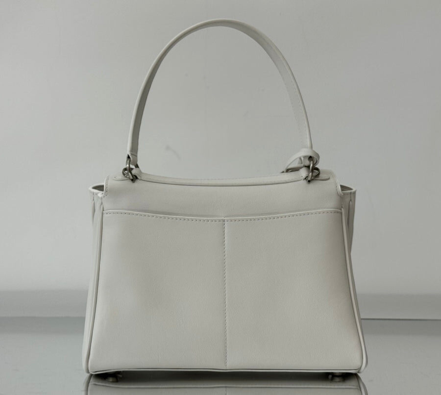 RODEO SMALL BAG 29 IN WHITE SMOOTH CALFSKIN SILVER HARDWARE | Studio Nafay