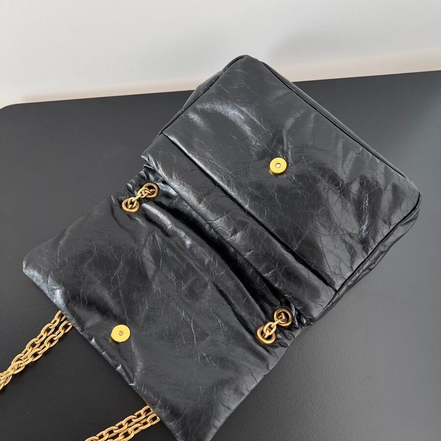 MONACO MINI BAG 25 IN BLACK ARENA CALFSKIN GOLD HARDWARE | Studio Nafay