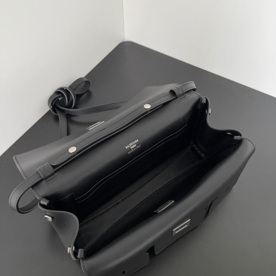 BEL AIR CLUTCH 27 IN BLACK NAPPA LAMBSKIN SILVER HARDWARE | Studio Nafay