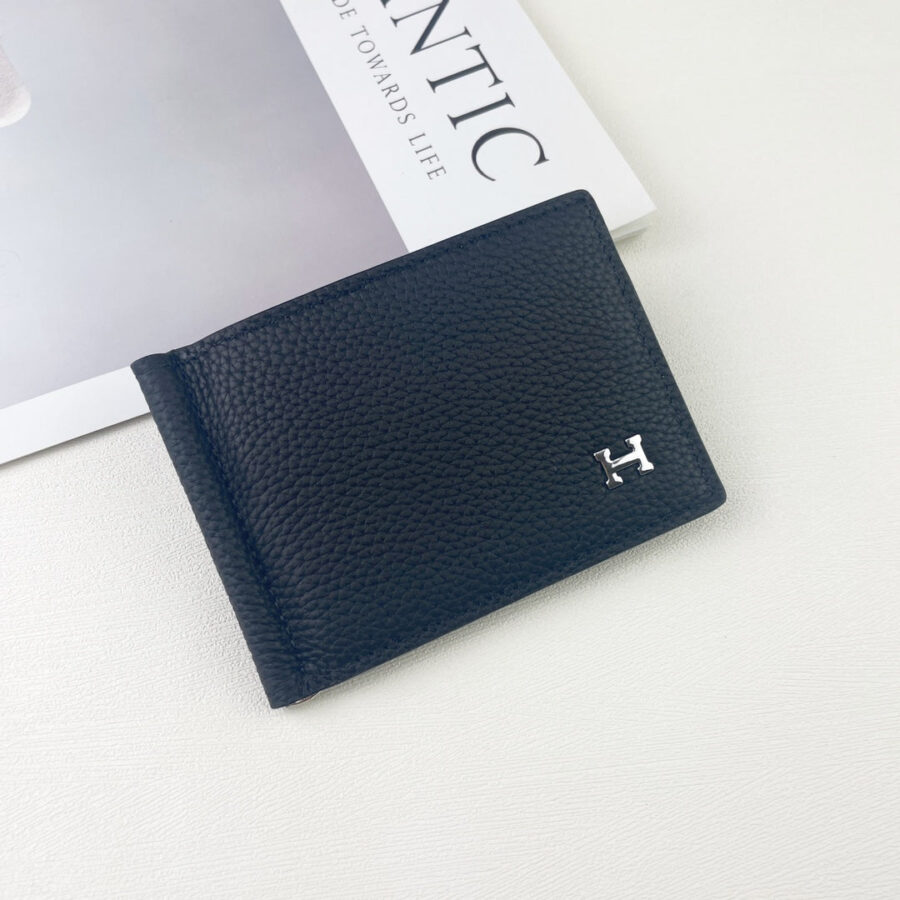 HM SILK’IN DOLLAR WALLET 11 BLACK GRAINED CALFSKIN | Studio Nafay