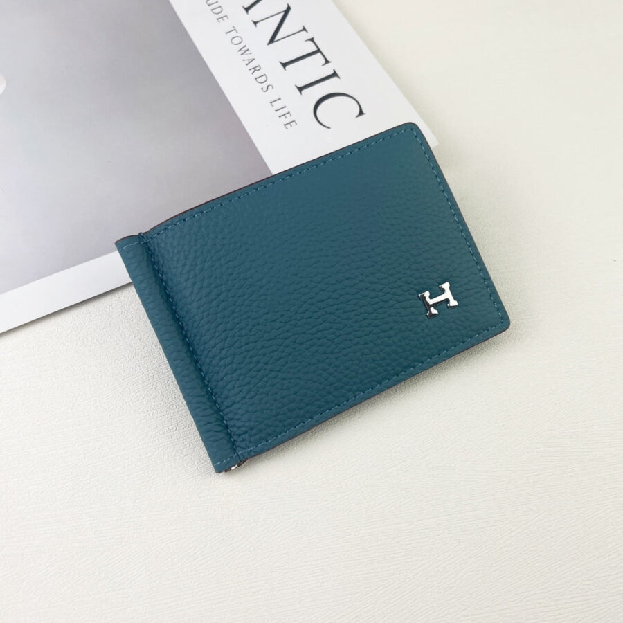 HM SILK’IN DOLLAR WALLET 11 CERULEAN GRAINED CALFSKIN | Studio Nafay
