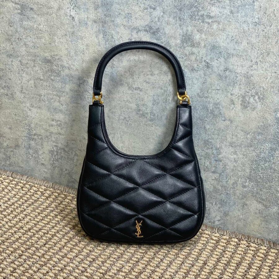 SADE HOBO 21 IN BLACK LAMBSKIN GOLD HARDWARE | Studio Nafay