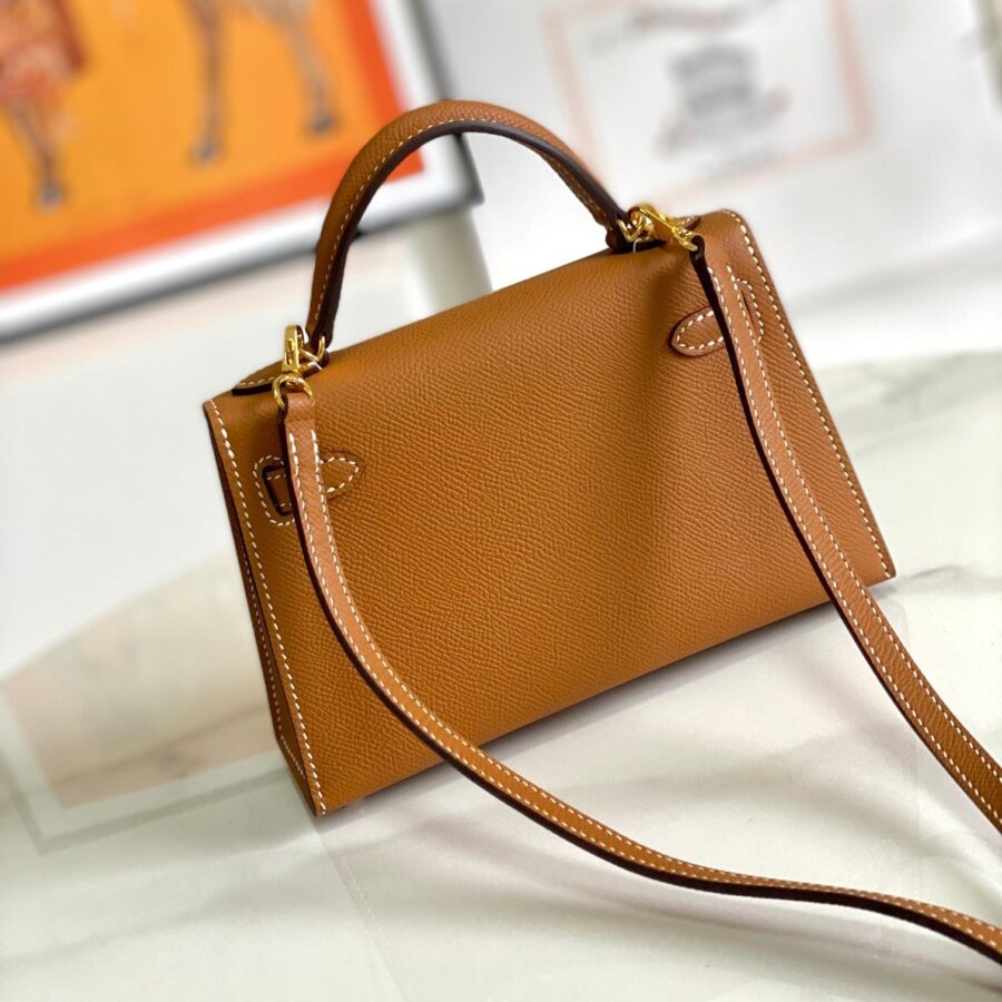 HM Mini Kelly 19cm Gold Epsom Gold Hardware | Studio Nafay