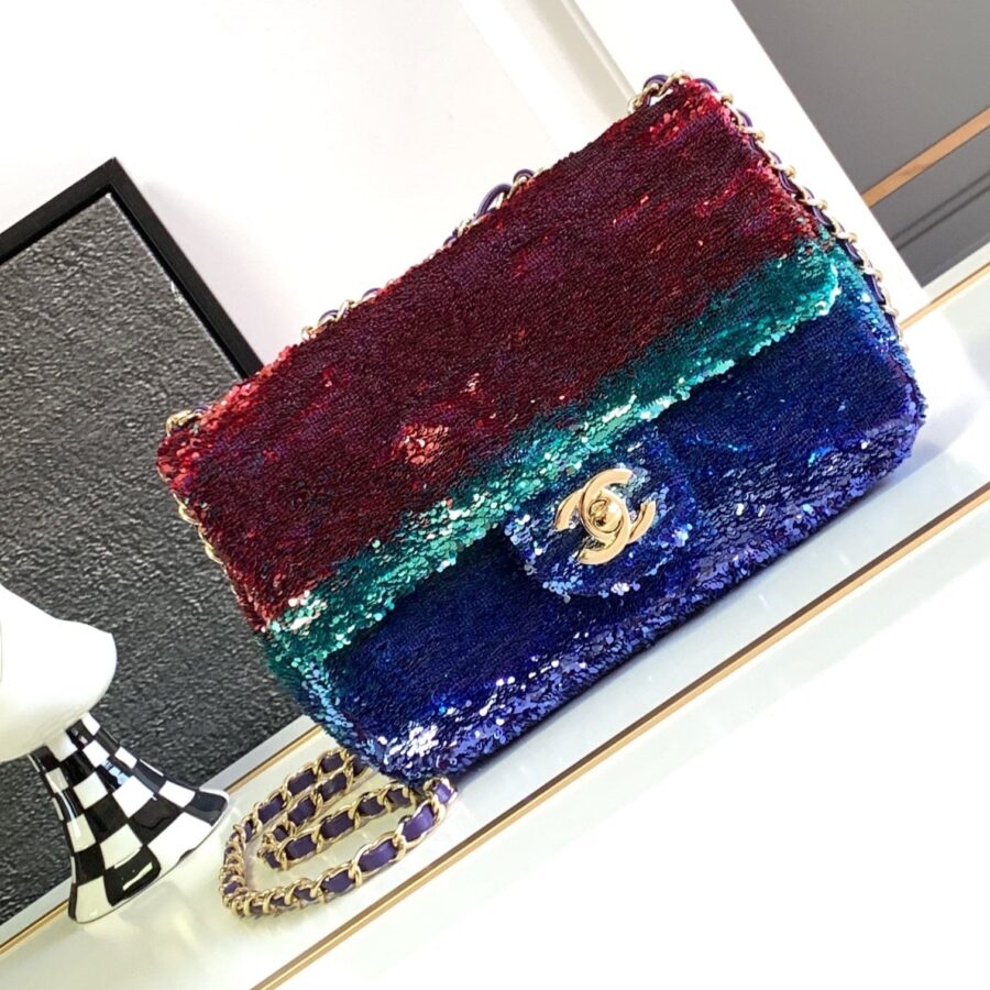 Flap Bag Mini 21cm Multicolor Sequin | Studio Nafay
