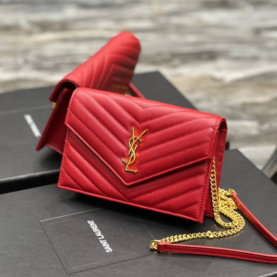 YL WOC 19 RED CHEVERON CAVIAR GOLD HARDWARE | Studio Nafay