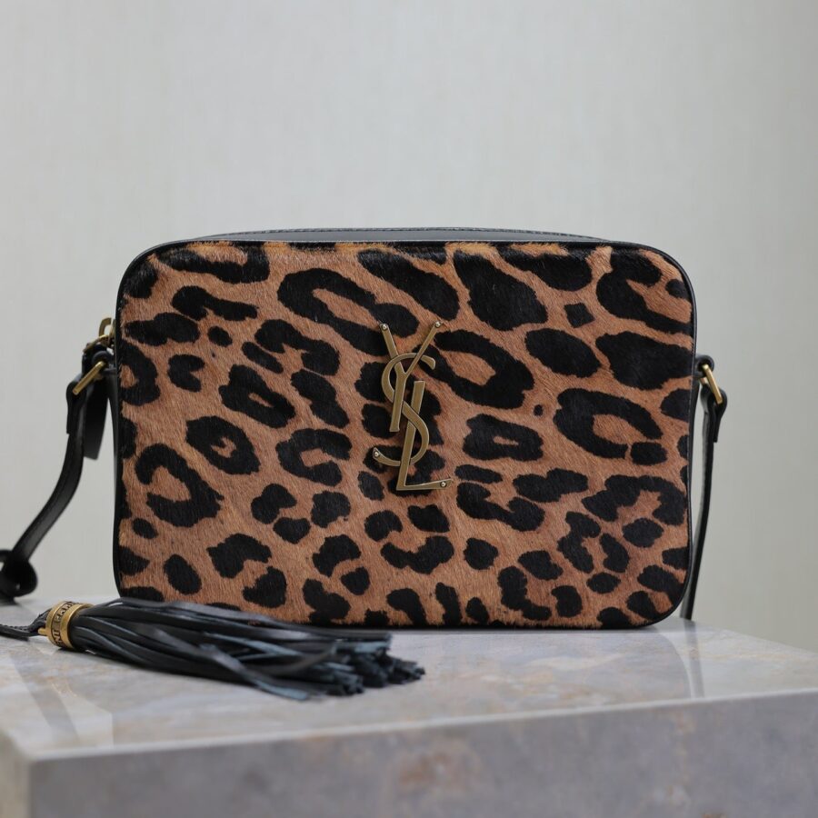 LOU CAMERA BAG 23 IN LEOPARD PRINT CALFSKIN | Studio Nafay