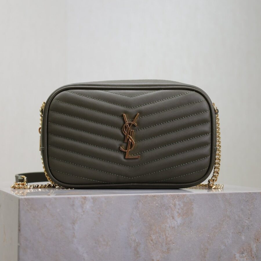 LOU MINI CAMERA BAG 18 IN KOMBU GREEN QUILTED CALFSKIN | Studio Nafay