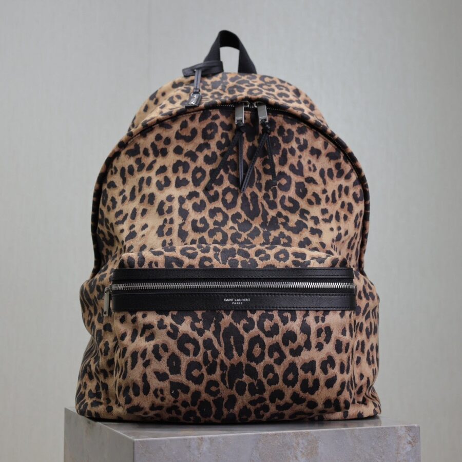 CITY BACKPACK 38 IN LEOPARD PRINT VELVET | Studio Nafay