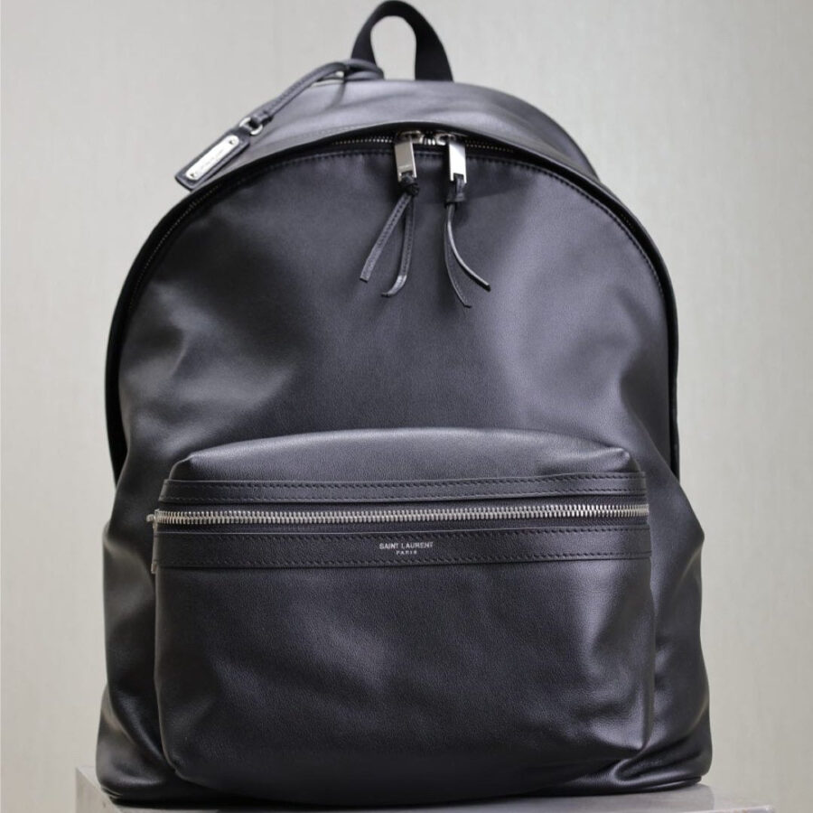CITY BACKPACK 38 IN BLACK CALFSKIN | Studio Nafay
