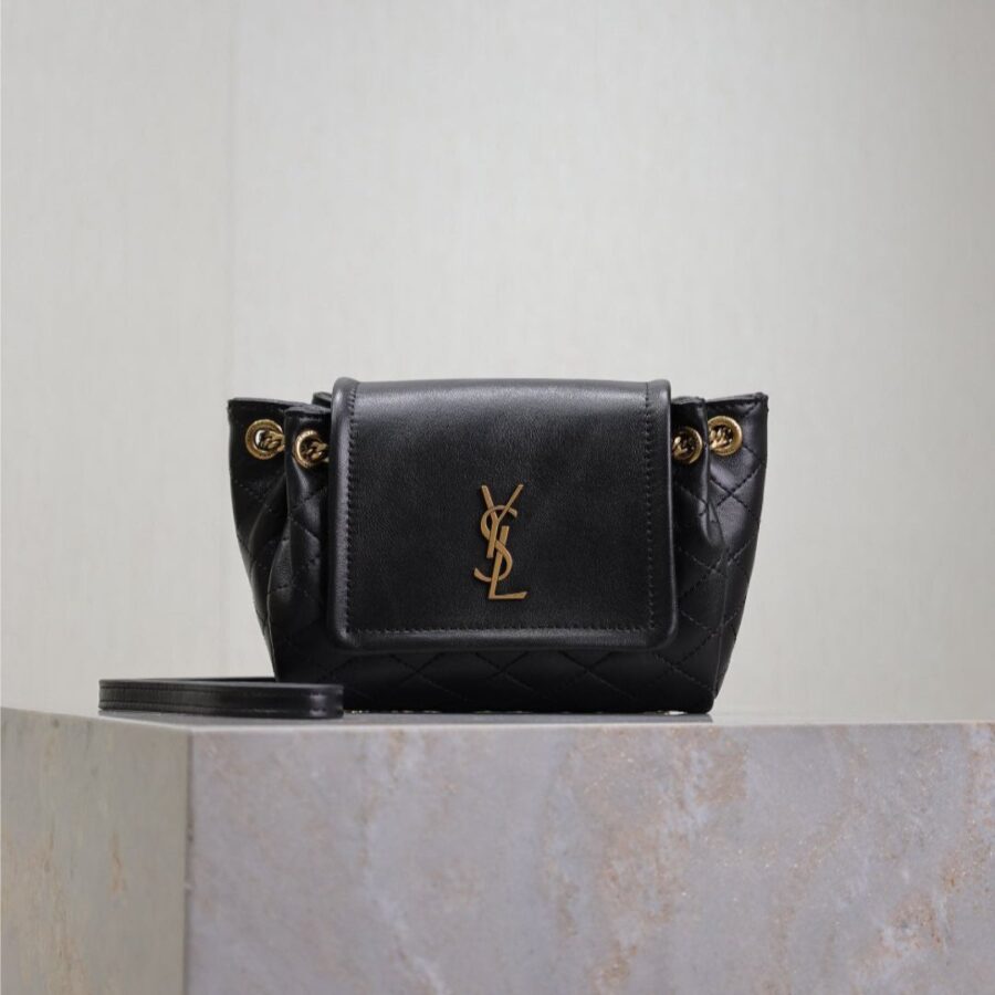 MINI NOLITA BAG 18 IN BLACK LAMBSKIN COPPER HARDWARE | Studio Nafay