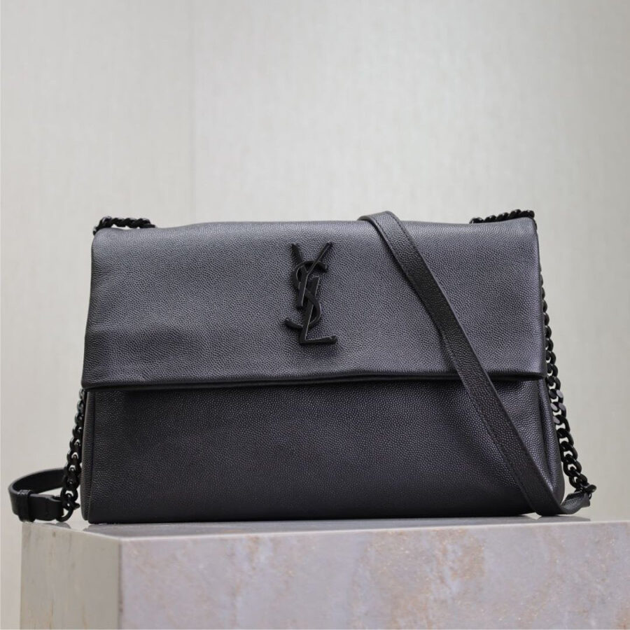 WEST HOLLYWOOD BAG 28 IN BLACK CALFSKIN BLACK HARDWARE | Studio Nafay