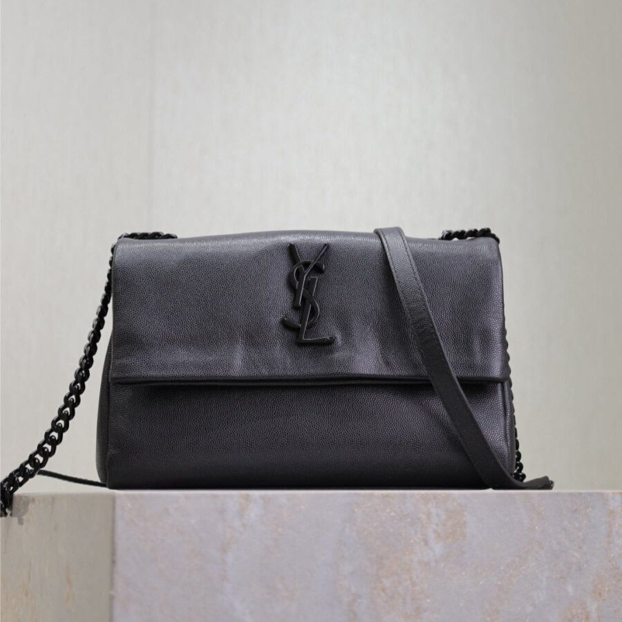 WEST HOLLYWOOD SMALL BAG 24 IN BLACK CALFSKIN BLACK HARDWARE | Studio Nafay