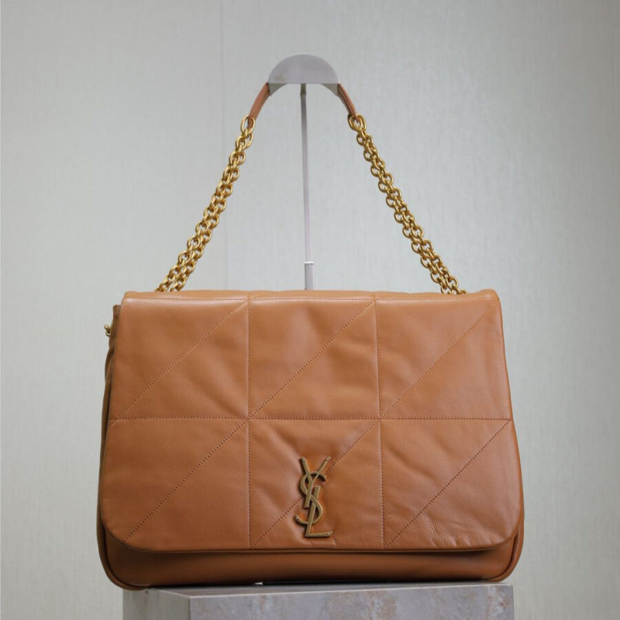 JAMIE 4.3 LARGE BAG 43 IN BRONZE BROWN SMOOTH LAMBSKIN GOLD HARDWARE | Studio Nafay