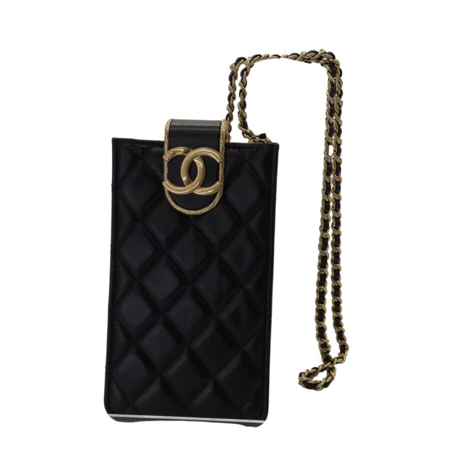 Chanel Lambskin Coco Mark Phone Case Crossbody | Studio Nafay
