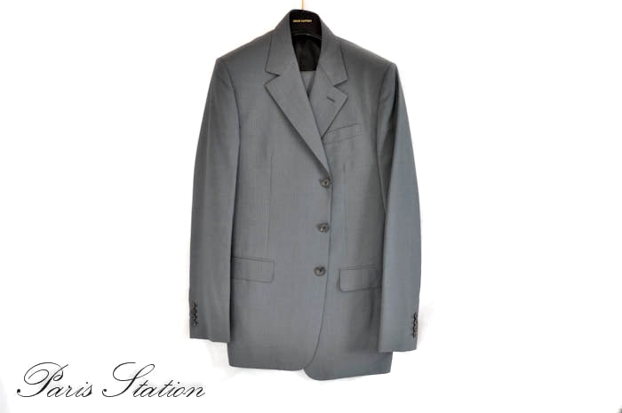 Louis Vuitton Grey Striped Men’s Suit Size 56