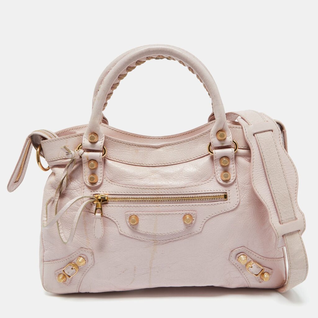 BALENCIAGA Rouse Poudre Leather RGH Town Bag | Studio Nafay