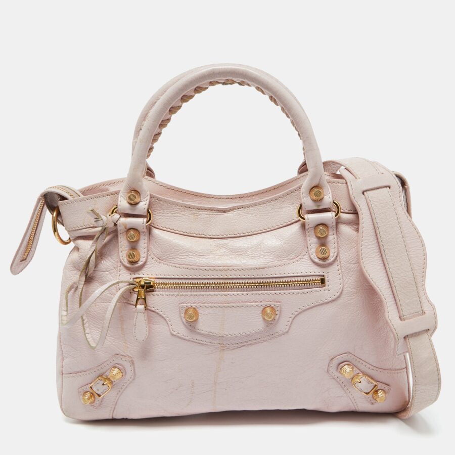 BALENCIAGA Rouse Poudre Leather RGH Town Bag | Studio Nafay