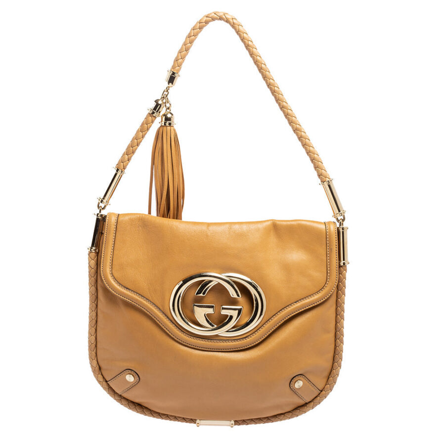 Gucci Beige Leather Shoulder Bag | Studio Nafay