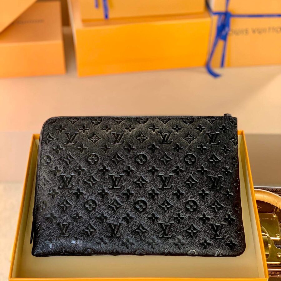 clutch bag ETUI VOYAGE Monogram 34cm black | Studio Nafay