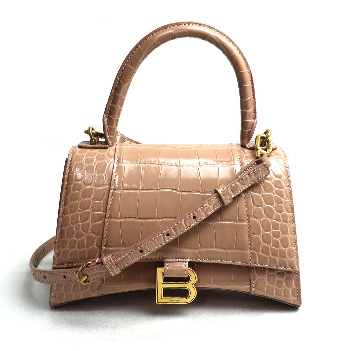 Balenciaga Hourglass Small Embossed 2Way Shoulder Bag | Studio Nafay