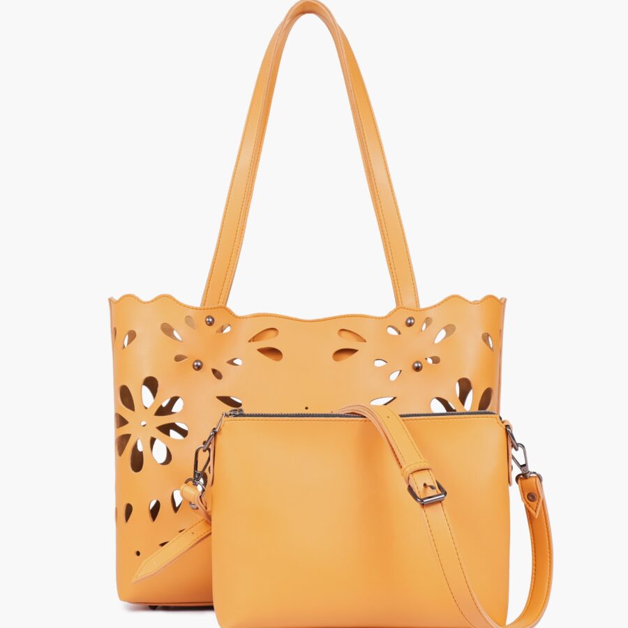 Mustard two-piece floral tote | Studio Nafay