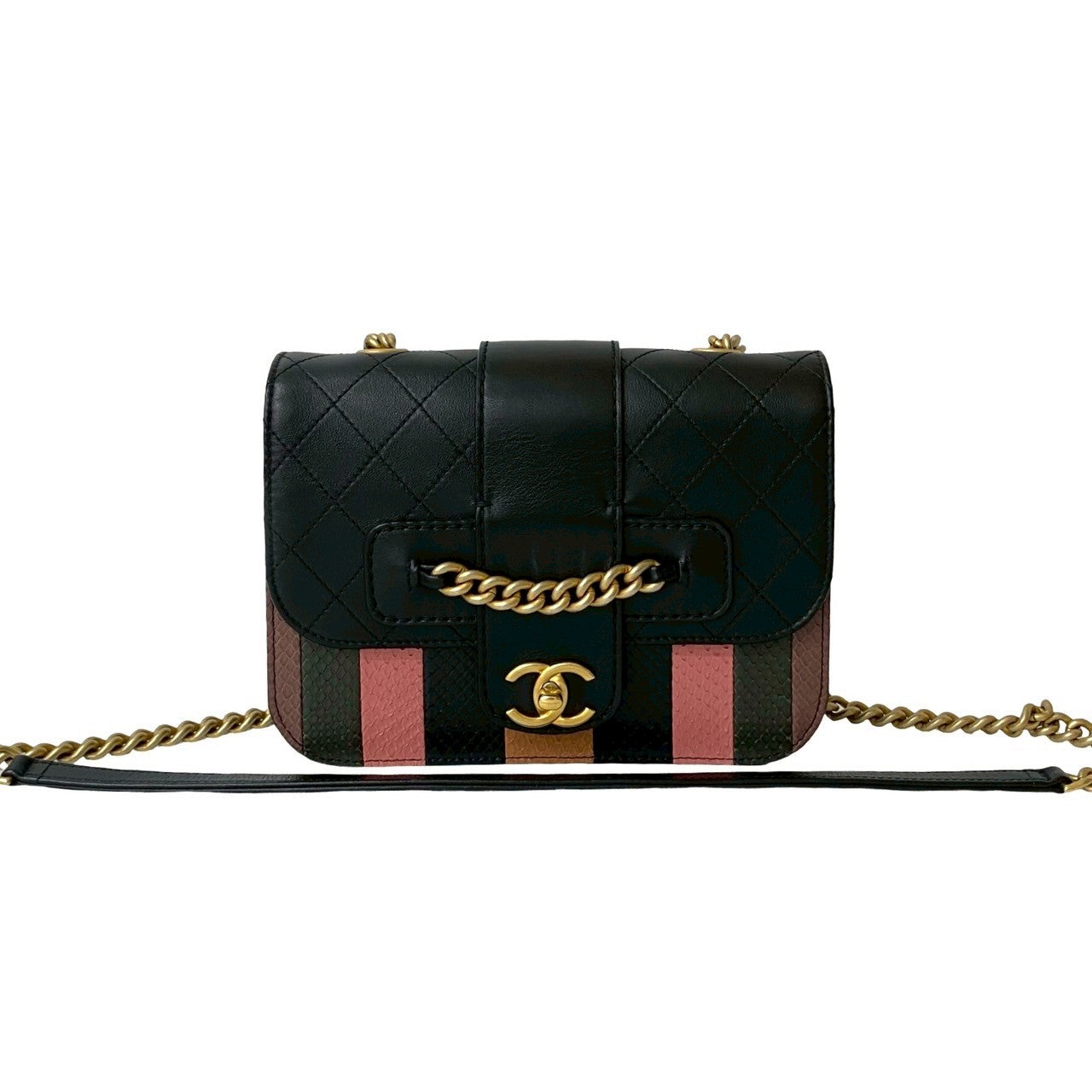 Chanel Coco Mark Python Leather Shoulder Bag