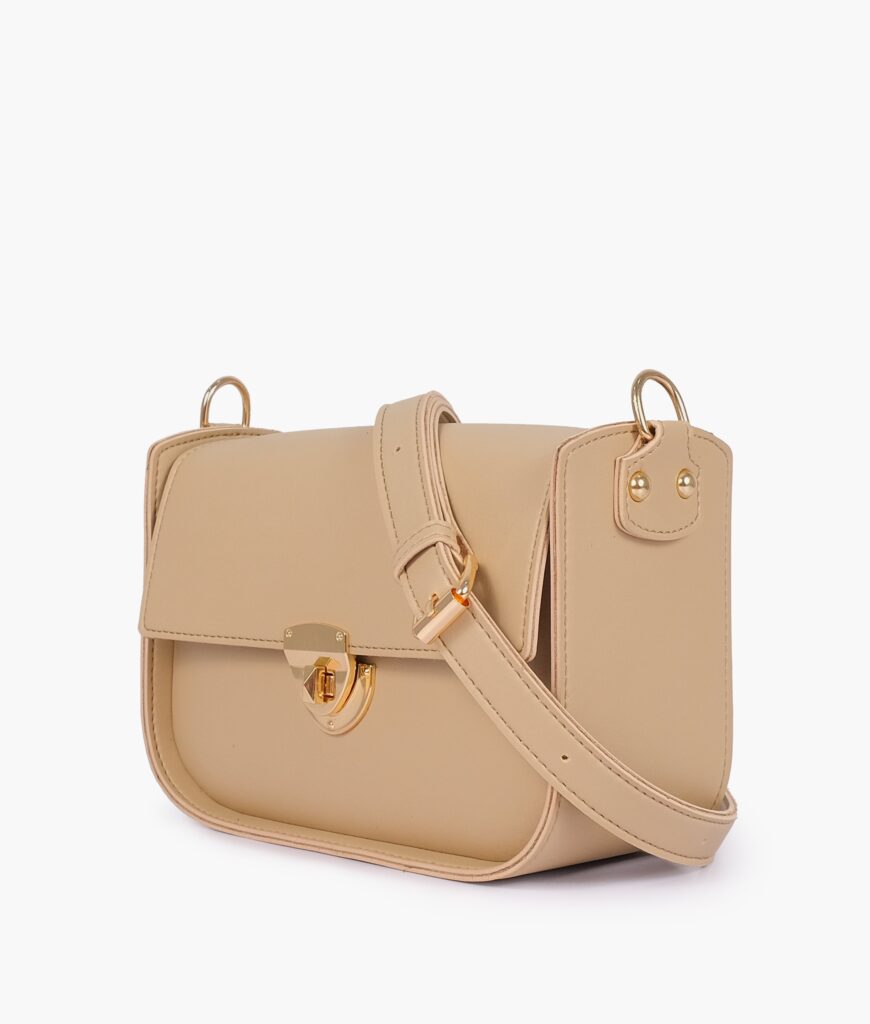Off-white saddle bag with twist lock | Studio Nafay