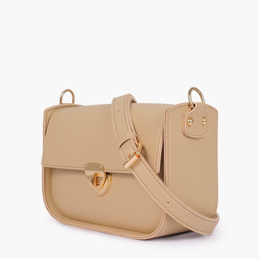 Off-white saddle bag with twist lock | Studio Nafay