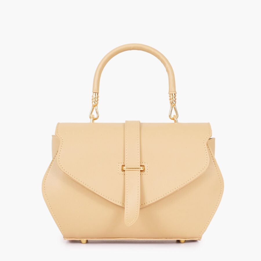 Off-white top-handle hexagon bag | Studio Nafay