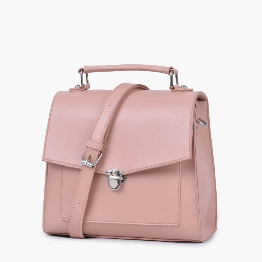 Peach push-lock messenger bag | Studio Nafay