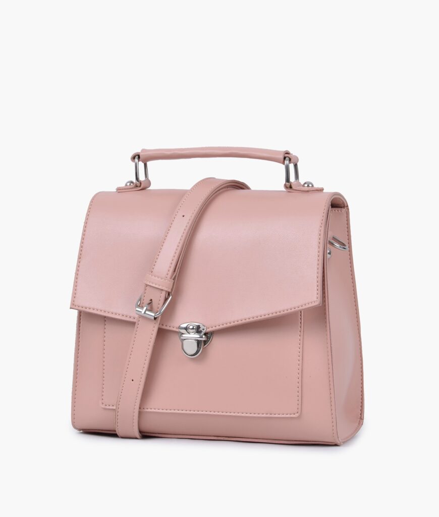 Peach push-lock messenger bag | Studio Nafay