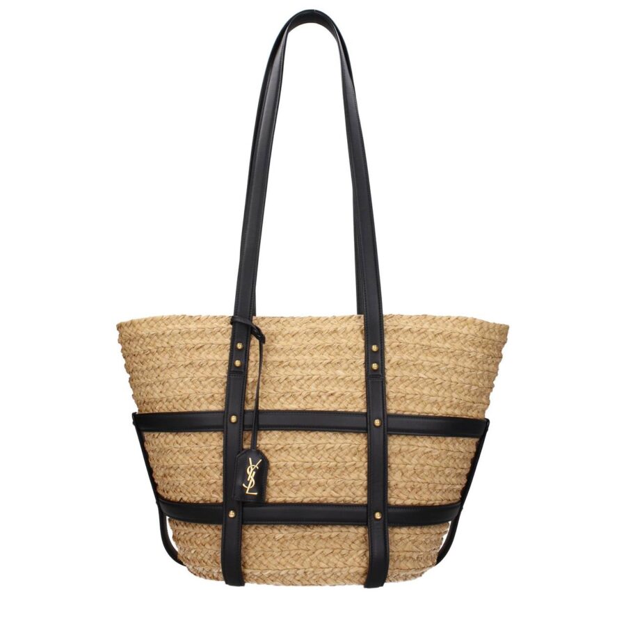 YSL Caged Raffia Tote Bag | Studio Nafay