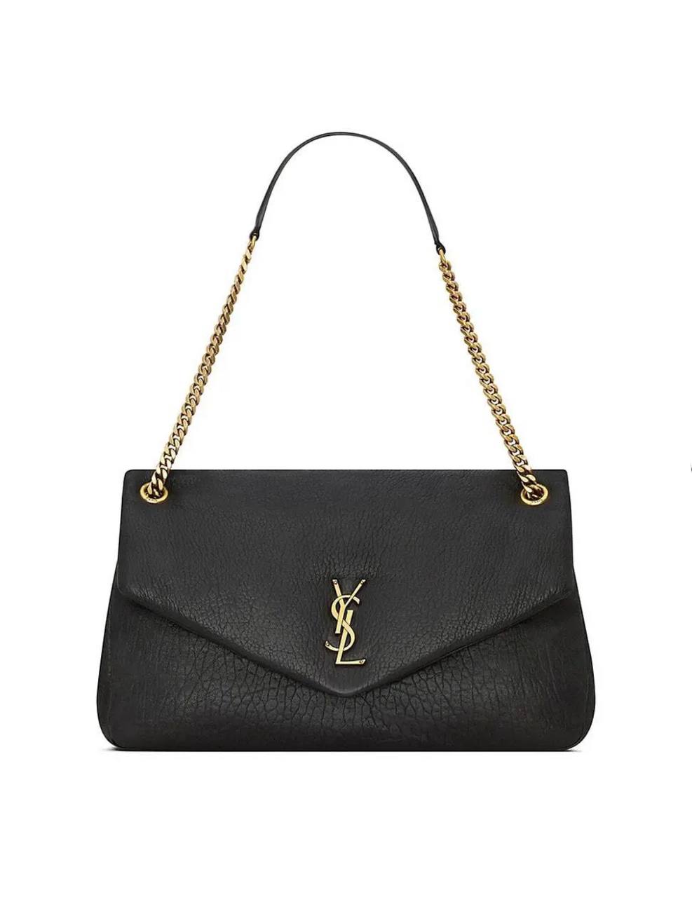 Saint Laurent Calypso Large Bag In Grained Lambskin – Black