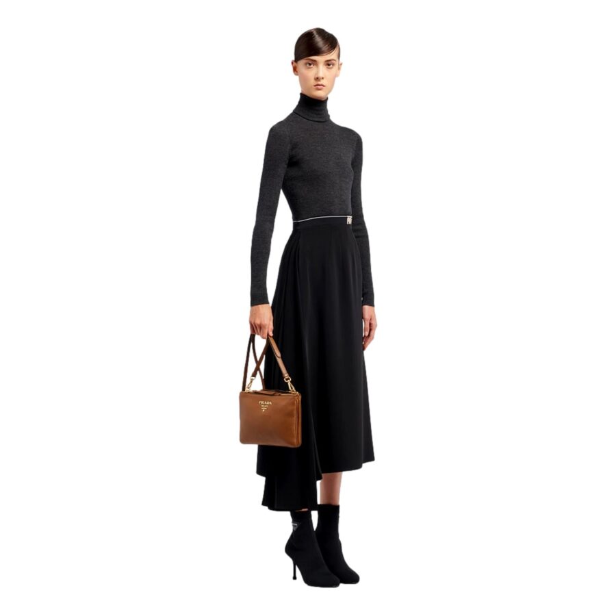 Prada Vitello Phenix Cannella Brown Leather Crossbody Bag | Studio Nafay