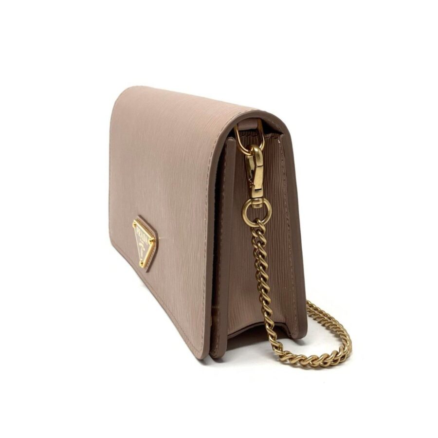 Prada Cipria Beige Vitello Move Leather Chain Wallet Crossbody Bag | Studio Nafay