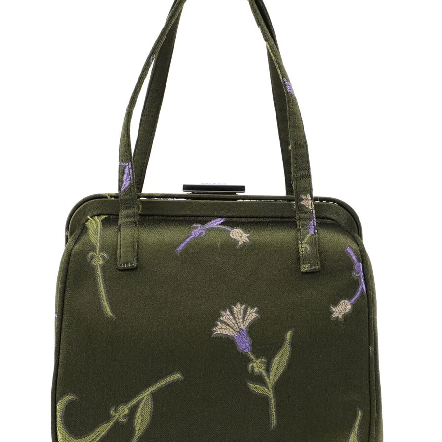 Green Silk Floral Clutch Bag | Studio Nafay