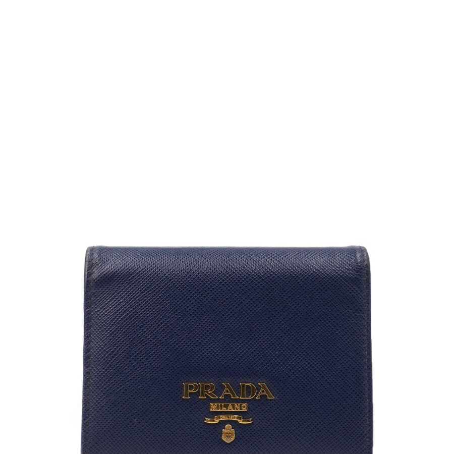 Leather Compact Wallet Blue | Studio Nafay