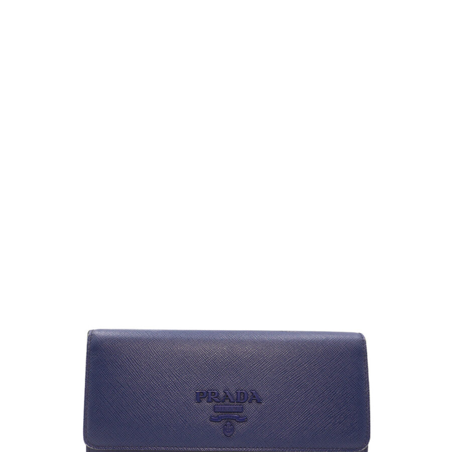 Leather Continental Wallet Blue | Studio Nafay
