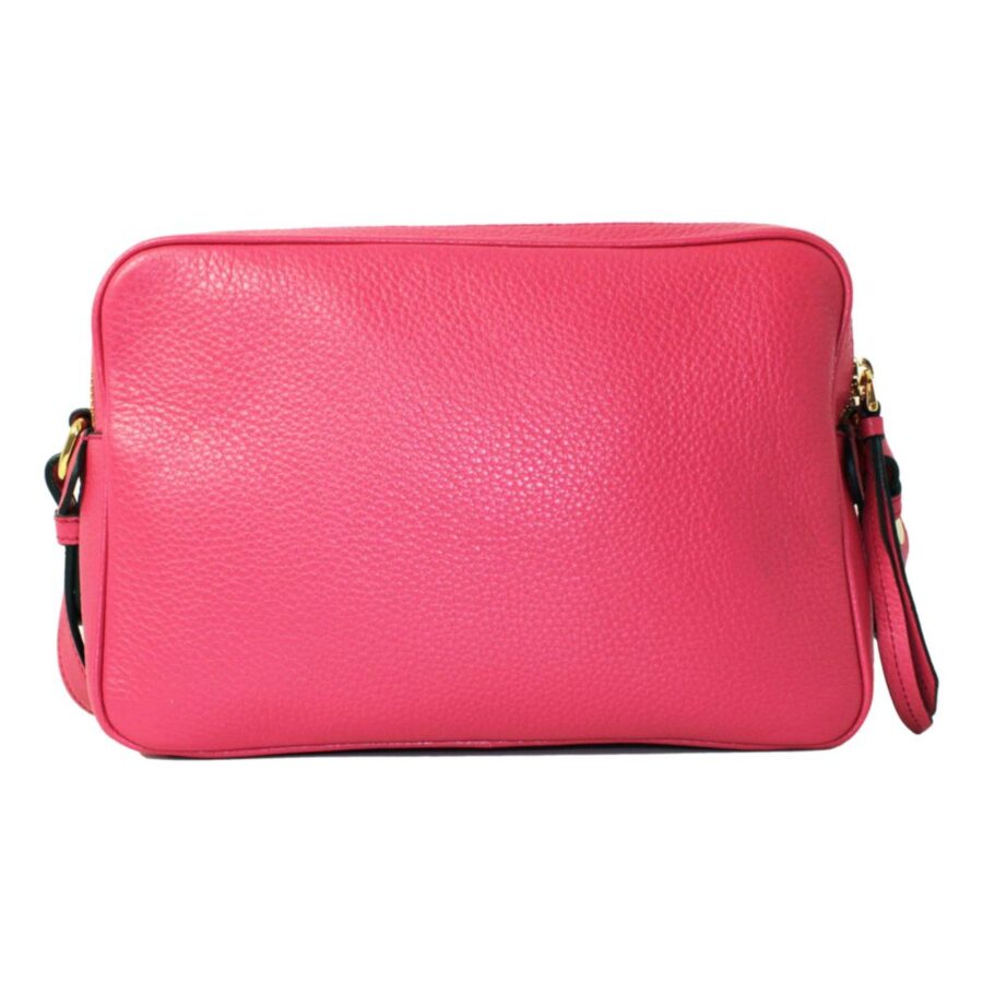Prada Peonia Pink Vitello Phenix Leather Double Zip Crossbody | Studio Nafay