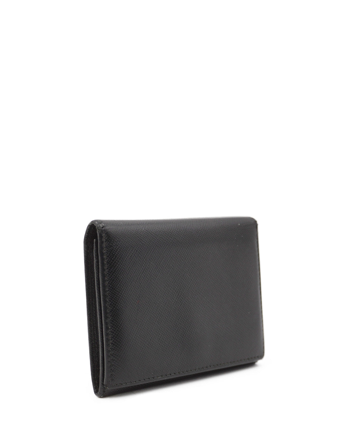 Saffiano Lux Leather Compact Wallet Black