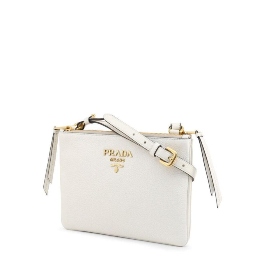 Prada White Leather Vitello Phenix Crossbody Bag | Studio Nafay